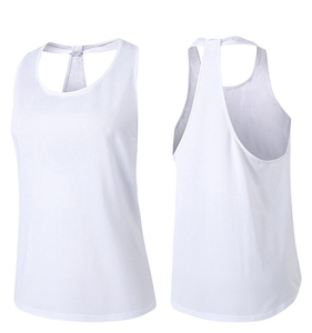 Nueva tendencia última llegada al por mayor logotipo personalizado liso mujeres ropa de gimnasio deportes correr Yoga camisetas sin mangas para la venta - Product Image 6