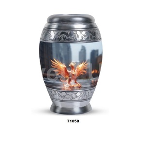 Urne funéraire en aluminium pour adultes pour cendres humaines, petite urne funéraire décorative oiseau Phoenix avec sac en velours gratuit - Product Image 4