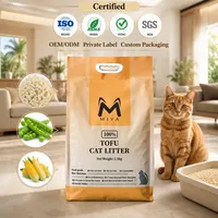 Litière pour chat en tofu de haute qualité, biodégradable, jetable aux toilettes, 5s, forte absorption, sans poussière, contrôle des odeurs, non collante, haute absorption