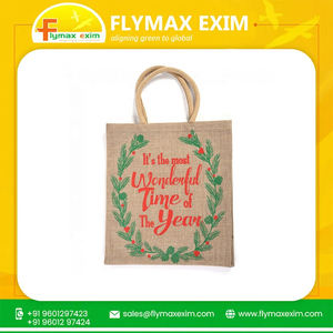 Bolsas de mano de arpillera y yute con diseño de letras ecológicas de alta calidad, bolsas de compras de moda a la venta - Product Image 2