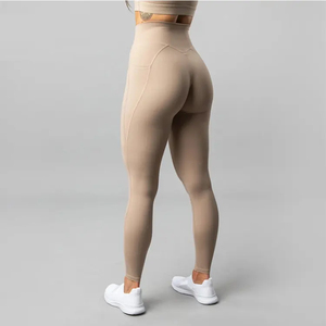 Mallas de gimnasio para mujer con bolsillo lateral para teléfono, pantalones de Yoga para Fitness más suaves de cintura alta, mallas que absorben el sudor - Product Image 3