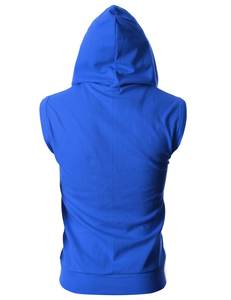 <b>Mens</b> Slim Fit <b>Sleeveless</b> Lightweight Zip-up Hooded Vest Purple Cotton Zip up <b>Hoodie</b> - Product Image 4