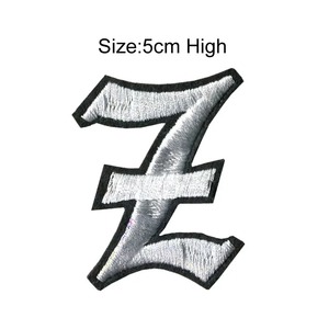 Bas quantité minimale de commande personnalisé broderie tissé étiquette patchs personnalisés personnalité Patch pour vêtements Jeans gros numéro alphabet étiquette - Product Image 5