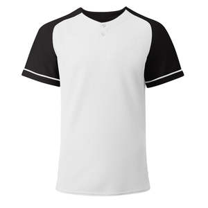 Maillot de football américain, chemise de baseball, bouton, nouvelle arrivée, meilleur design, personnalisable, blanc, spandex/polyester, raglan, bonne qualité, personnalisable - Product Image 1