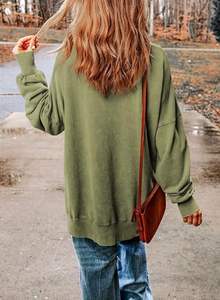 เสื้อสเวตเตอร์คอกลมแขนยาวของผู้หญิงเสื้อสวมหัวลำลองน้ำหนักเบาสวมใส่สบายเหมาะสำหรับฤดูใบไม้ร่วงฤดูหนาว - Product Image 3