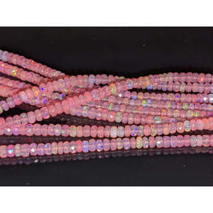 ลูกปัดโอปอลสีชมพูเอธิโอเปียแท้ 100% ทรงรอนเดลเหลี่ยมเพชรพลอย จี้และเครื่องประดับชั้นดีจากเอธิโอเปีย - Product Image 2