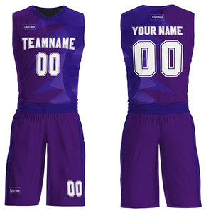 Uniforme de basket-ball personnalisé, imprimé par sublimation, nom et numéro de l'équipe, maillot et short respirants et à séchage rapide - Product Image 4
