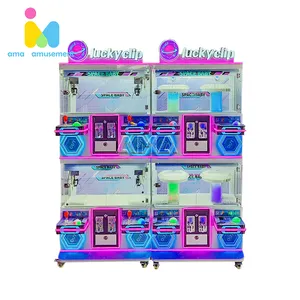 Machines de jeu d'arcade à prix personnalisé Mini poupée grue jouet Mini machine à griffes Machine de jeu à prix à pince pour 4 personnes