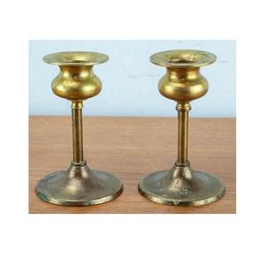 Paire de bougeoirs en laiton vintage bougie chauffe-plat en laiton cadeau de mariage modernisme bougeoir en laiton pour cadeau et décoration de la maison - Product Image 5