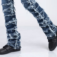 Yığın pantolon özel Logo pantolon Streetwear erkek kargo cepler boy Jogger ucuz fiyat yığını pantolon