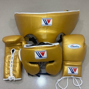 Ensemble de boxe professionnel en cuir véritable avec logo personnalisé, violet, gants de boxe d'entraînement, protège-tête et protège-aine - Product Image 5