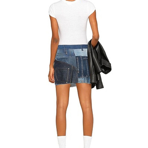 กางเกงขาสั้นผ้าเดนิมผู้หญิงแบบห้ากระเป๋า ผลิตจากผ้าฝ้าย เป็นมิตรกับสิ่งแวดล้อม ระบายอากาศได้ดี สวมใส่สบาย ผ่านการซักแล้ว ทอแบบลำลอง กระโปรงสั้น - Product Image 3