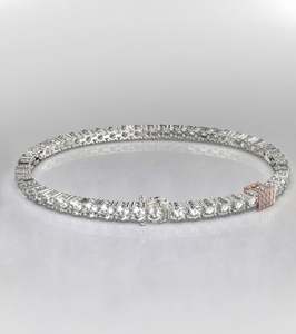 Bracelet tennis, bracelet tennis en or blanc, bracelet en oxyde de zirconium, bracelet délicat, bracelet en diamant, cadeau pour elle, bracelet - Product Image 1