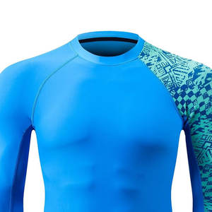 Ropa de entrenamiento Color sólido Hombres Rash Guard con manga larga Diseña tus propios protectores de compresión personalizados para hombres - Product Image 5