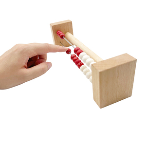 PLOMA AE101 Ábaco de madera de 23 cm con 2 filas para contar, sumar y restar, con cuentas metálicas blancas y rojas para estudiantes - Product Image 5