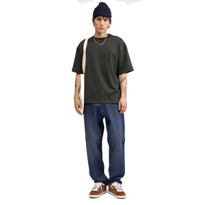 T-shirt Homme Oversize à Épaules Tombantes en Coton Coupe Ample Décontracté Streetwear Été Séchage Rapide Anti-rétrécissement Sérigraphie - Product Image 2