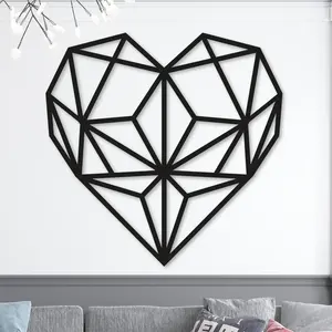 Tenture murale Art mural décoratif en forme de coeur Couleur noire Revêtement en poudre Aluminium mural Arts décoratifs pour la maison - Product Image 4