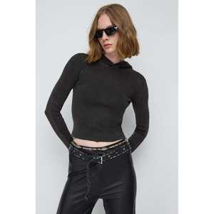 Sudadera Básica con Capucha de Tela Twill con Efecto Desteñido - Product Image 2