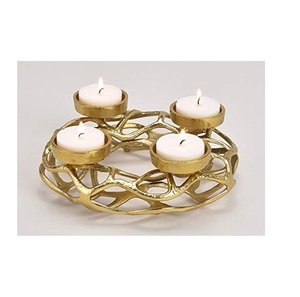 Metal <b>Candle</b> Holder With Triple Stand Arrangement Perfect For Dining Spaces And Romantic Candlelight <b>Dinners</b> - Product Image 3