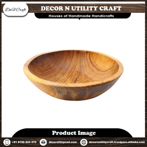 Tazón de Madera Ecológico Hecho a Mano con Patrón Geométrico, Diseño Tradicional Chino Vintage para Servir Comida y Regalos - Product Image 5