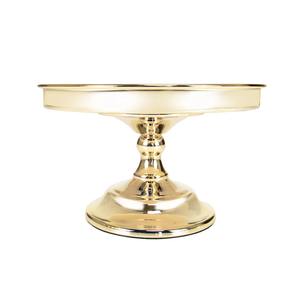 Elegante Soporte Redondo para Pastel de Metal Dorado |   Exhibidor de Postres Decorativo con Pedestal, Ecológico y Hecho a Mano - Product Image 3
