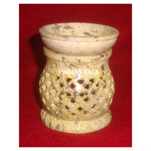 Brûleur à mazout d'arôme de forme ronde en stéatite naturelle avec une finition fine Décoratif Excellent artisanat Support de décoration pour la maison - Product Image 1