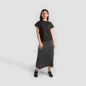 Jupe élégante à taille empire en satin et coton respirant avec imprimé numérique pour femmes de bureau au printemps et en automne - Product Image 4