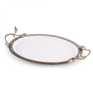 Oval <b>Serving</b> <b>Gold</b> <b>Tray</b> Made in India Wholesale High Quality Usage home Hotel Restaurant Bar kitchenware table decor 2023 - Product Image 1