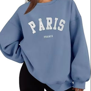 Sudadera con Capucha para Mujer, Diseño Clásico, Cuello Redondo, Manga Larga, Felpa Suave, Logotipo de París, Venta al por Mayor - Product Image 1
