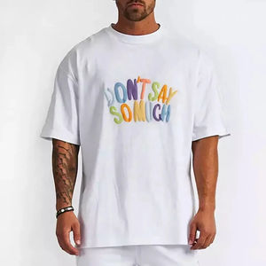 T-shirt homme 100% coton à manches courtes, col doux et confortable, col rond, broderie personnalisée, logo, faible MOQ, impression en relief - Product Image 1