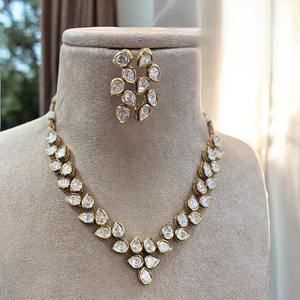 Traditional High Quality Micro Gold-Plated Real Kundan <b>Necklace</b> <b>Set</b> With Earrings for Women Classic <b>Necklace</b> <b>Set</b> <b>Wedding</b> Wear - Product Image 1