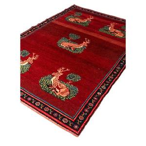 Tapis en laine arménien pour usage domestique, motif animalier, style vintage des années 1930 - Product Image 2