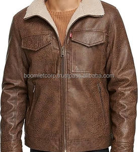 Chaqueta de cuero genuino Original 100% para hombre, Jersey de lana transpirable, Material de invierno de alta calidad - Product Image 1