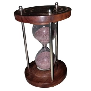 นาฬิกาทรายทองเหลืองโบราณนาฬิกาทรายจับเวลาสำหรับสำนักงานในบ้านทะเลและตกแต่งด้วยสำเนียงการเดินเรือ - Product Image 5