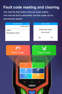 Alat pemindai OBD2, perangkat diagnostik kendaraan dengan pembaca kode mesin Tampilan kurva waktu nyata dan bingkai Data beku - Product Image 4
