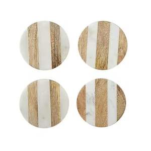 Dessous de verre en résine époxy Dessous de verre en bois et en résine Dessous de verre décoratif pour thé pour la maison Hôtel Restaurant Vaisselle - Product Image 6