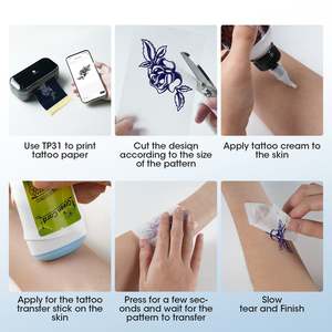 Phomemo <b>Tattoo</b> Transfer <b>Paper</b> & Film 100PCS Compatible with TP31 Model - Product Image 4
