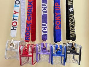 Beaded Purse <b>Strap</b> <b>Bag</b> <b>Strap</b> Sorority Gameday <b>Strap</b> Customized <b>Strap</b> with Detachable Hooks - Product Image 6