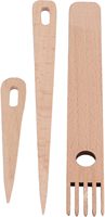 Juego de Agujas de Coser de Madera, 3 Piezas, Peine para Tejer, Varilla para Telar, Herramienta de Manualidades, Diseño Simple, Uso Conveniente