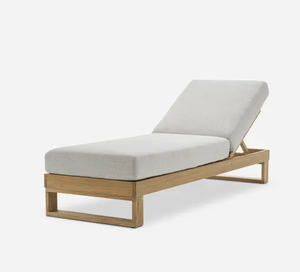 Tumbona de madera de teca minimalista moderna para exteriores, cama de día para muebles de patio en hoteles, resorts y villas - Product Image 1