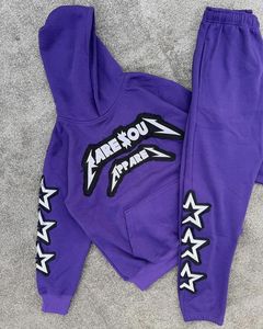 Ensemble évasé 100% coton avec logo de détresse personnalisé de qualité supérieure survêtement d'hiver respirant et à séchage rapide pour adultes - Product Image 1