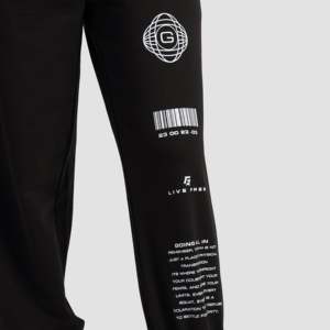 Pantalon de jogging GAI Pulse pour homme 100 % coton, noir, en molleton bouclette, coupe ample, style sportif, taille basse, tailles XL et 6XL - Product Image 5