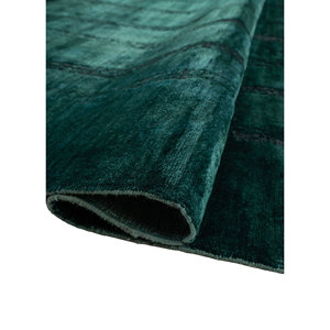 Tapis Aprezo vert en laine et soie noué à la main Ebsh-1474(OD) motif puzzle abstrait pour la maison, le salon, le couloir, la voiture, fait main - Product Image 2