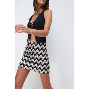 Mini <b>Skirt</b> with <b>Elastic</b> <b>Waist</b> - Product Image 3