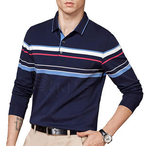 เสื้อโปโลแขนยาวผ้าฝ้ายนุ่มสำหรับผู้ชาย, เสื้อโปโลแขนยาวทรงพอดีตัว2024 - Product Image 1