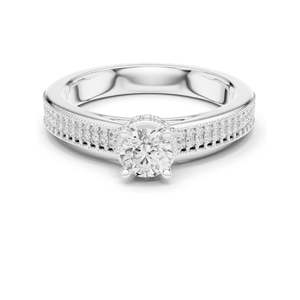 Bague en diamant de laboratoire rond brillant de 0,768 CT pour femme, clarté VVS-VS EF, or 18 carats, 14 carats, 10 carats et argent 925, moissanite - Product Image 2