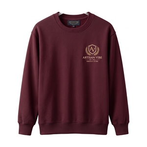 เสื้อสเวตเชิ้ตคอกลมผู้ชายสีเขียวอมฟ้าทรงปกติ พิมพ์ลายลำลองสำหรับใส่ในฤดูใบไม้ร่วง พร้อมลายปัก - Product Image 1