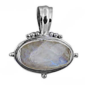 Handmade 925 Silver Moonstone Pendant Rose <b>Gold</b> <b>Number</b> Pattern Rhodium Plated Charm for Women Platinum Main Material Gemstone - Product Image 2