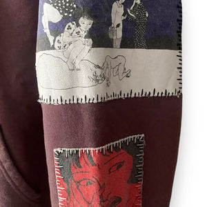 Sweat à capuche surdimensionné en molleton 100 % coton de qualité supérieure avec broderie de strass, fabricant OEM, patchs brodés personnalisés disponibles - Product Image 5