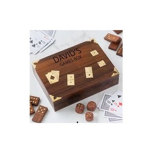 Caja de dominó de madera hecha a mano, caja de dominó de madera de diseño único - Product Image 3